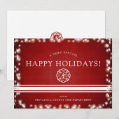 Prettige feestdagen Brandweerman | Christmas Custo Feestdagenkaart (Voorkant / Achterkant)