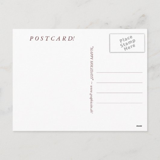 PRETTIGE FEESTDAGEN - BRIEFKAART (Achterkant)