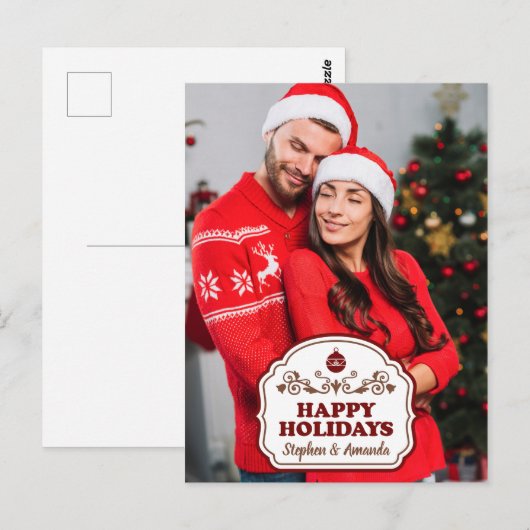 Prettige feestdagen briefkaart Aangepaste foto & n (Voorkant / Achterkant)