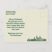Prettige feestdagen Briefkaart Boston, MA Skyline (Achterkant)