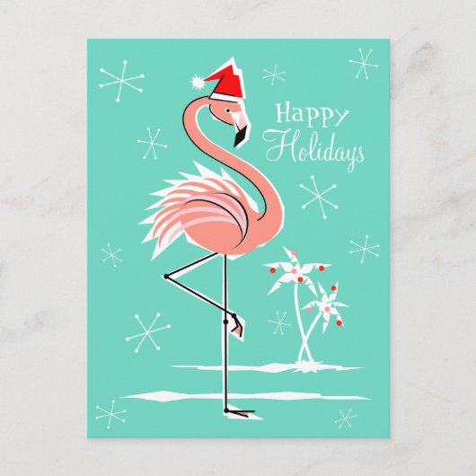 Prettige feestdagen briefkaart Christmas Flamingo (Voorkant)