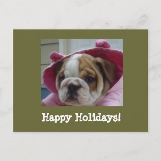 Prettige feestdagen Briefkaart Engelse Bulldog