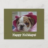 Prettige feestdagen Briefkaart Engelse Bulldog (Voorkant)