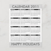 Prettige feestdagen Briefkaart Kalender 2011 (Voorkant)