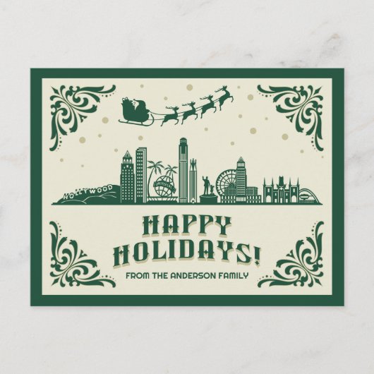 Prettige feestdagen Briefkaart Los Angeles, CA Sky (Voorkant)