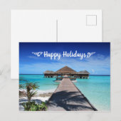 prettige feestdagen Briefkaart met Beach Resort Af (Voorkant / Achterkant)