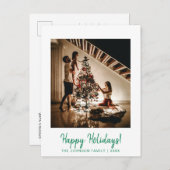 Prettige feestdagen Briefkaart Minimalistisch groe (Voorkant / Achterkant)