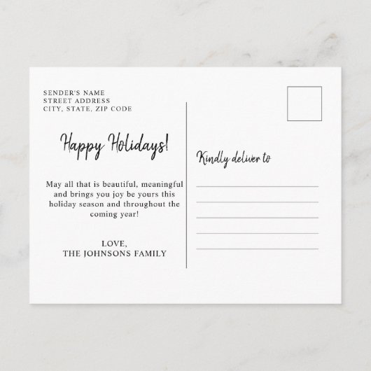 Prettige feestdagen Briefkaart Minimalistisch groe (Achterkant)