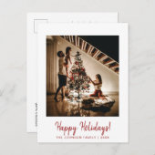 Prettige feestdagen Briefkaart Minimalistisch rood (Voorkant / Achterkant)