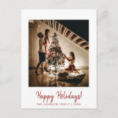 Prettige feestdagen Briefkaart Minimalistisch rood (Voorkant)