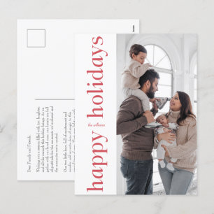 Prettige feestdagen Briefkaart Modern Side Red Typ