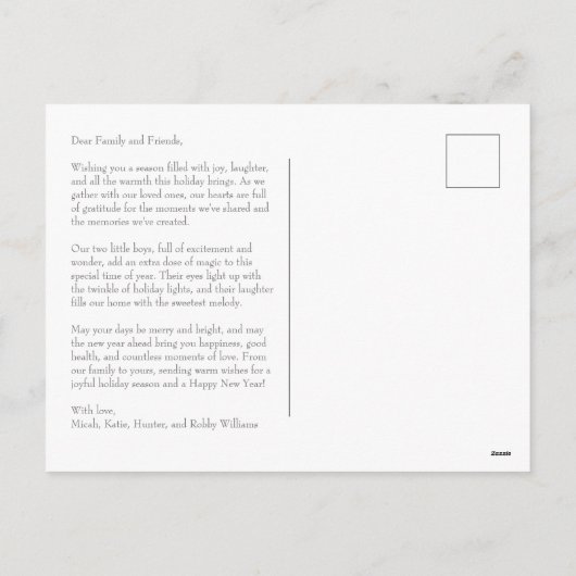 Prettige feestdagen Briefkaart Modern Side Red Typ (Achterkant)