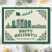 Prettige feestdagen Briefkaart Nashville, TN Skyli