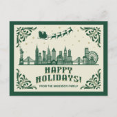 Prettige feestdagen Briefkaart New York City Skyli (Voorkant)