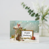 Prettige feestdagen Briefkaart Op het dak - (Staand voorkant)