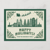 Prettige feestdagen Briefkaart Philadelphia PA Sky (Voorkant)