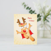 Prettige feestdagen Briefkaart Rendieren batman (Staand voorkant)