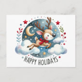 Prettige feestdagen Briefkaart van rendieren (Voorkant)