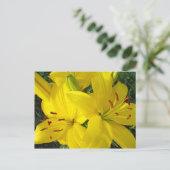 prettige feestdagen! Briefkaarten van gele Lily Fl (Staand voorkant)