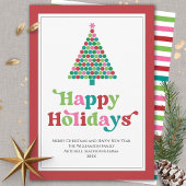 Prettige feestdagen Bright Fun Retro Kerstboom Feestdagenkaart