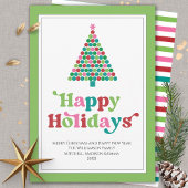 Prettige feestdagen Bright Fun Retro Kerstboom Feestdagenkaart