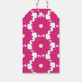 prettige feestdagen Bright roze Poinsettia afdrukk Cadeaulabel (Achterkant)