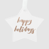 Prettige feestdagen Bronze Script Ornament (achterkant)