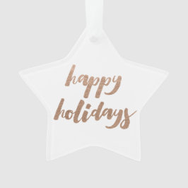 Prettige feestdagen Bronze Script Ornament