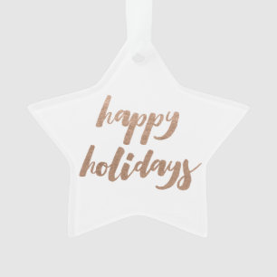 Prettige feestdagen Bronze Script Ornament