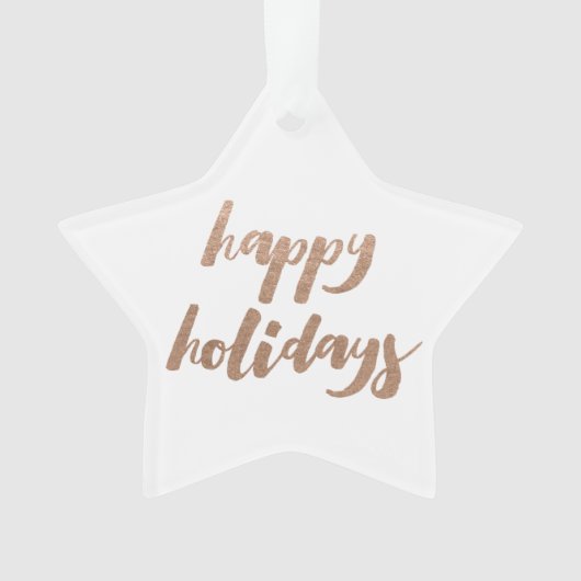 Prettige feestdagen Bronze Script Ornament (voorkant)