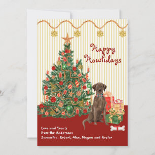 prettige feestdagen Brown Labrador Retriever Tree