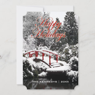 prettige feestdagen - Brug en vijver van de maan Feestdagenkaart