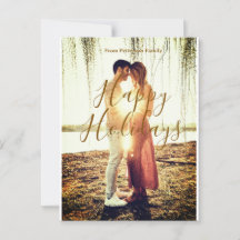 Prettige feestdagen bruin voeg koppel foto naam da