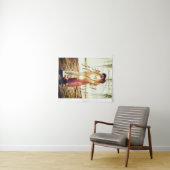 Prettige feestdagen bruin voeg koppel foto naam da wandkleed (In Situ (horizontaal))