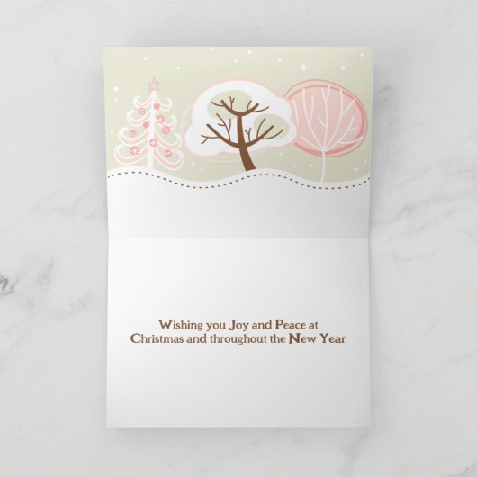 prettige feestdagen bruine paarse roze winterkerst (Binnen)