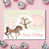 prettige feestdagen bruine paarse roze winterkerst