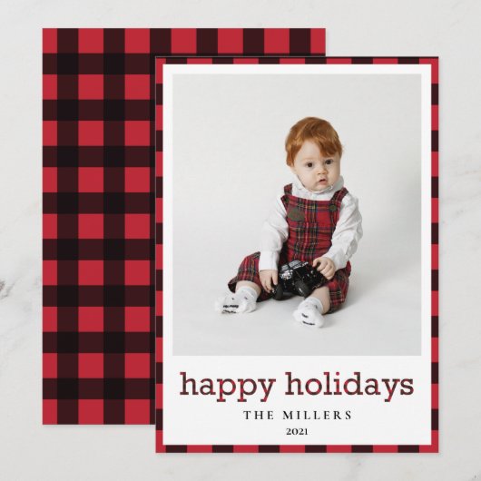 prettige feestdagen Buffalo met kerstkaart (Voorkant / Achterkant)