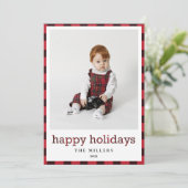 prettige feestdagen Buffalo met kerstkaart (Staand voorkant)