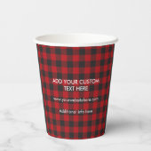 Prettige feestdagen Buffalo Plaid Business Logo Co Papieren Bekers (Achterkant)