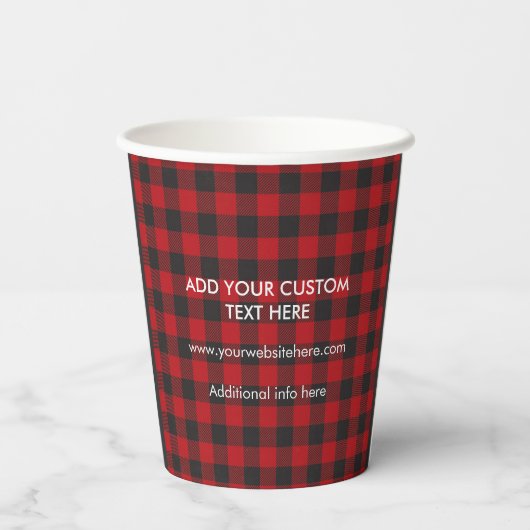 Prettige feestdagen Buffalo Plaid Business Logo Co Papieren Bekers (Achterkant)