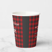 Prettige feestdagen Buffalo Plaid Business Logo Co Papieren Bekers (Links)