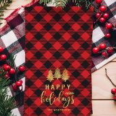Prettige feestdagen Buffalo Plaid Theedoek