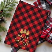 Prettige feestdagen Buffalo Plaid Theedoek