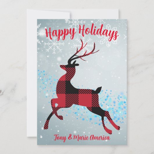 prettige feestdagen Buffalo Plays Reindeer Magic Feestdagenkaart (Voorkant)