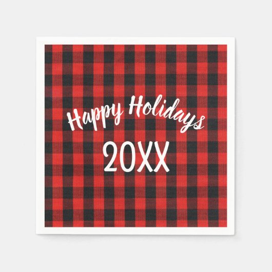 prettige feestdagen Buffalo Plays Servet (Voorkant)