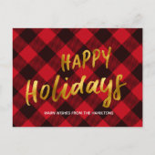 prettige feestdagen Buffalo Red Pset Gold Kerstmis (Voorkant)