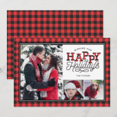 prettige feestdagen Buffalo-spelgrens 3-foto Feestdagenkaart (Voorkant / Achterkant)