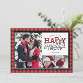 prettige feestdagen Buffalo-spelgrens 3-foto Feestdagenkaart (Staand voorkant)