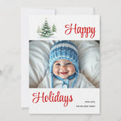 Prettige feestdagen Buiten kerstboom Feestdagenkaart (Voorkant)