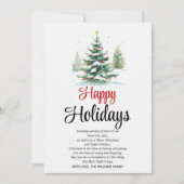 Prettige feestdagen Buiten kerstboom Feestdagenkaart (Voorkant)